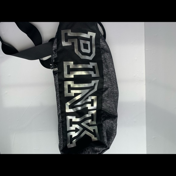 Victorias Secret Pink Tote Beach Bag Black & Gray - Picture 3 of 6